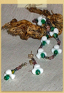 Frosted Iris necklace and earring set by Abigail Pine