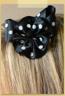 Black Polka Dot Flower comb by Charlotte Burman