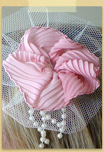 Pale Pink and Ivory Flower comb by Charlotte Burman