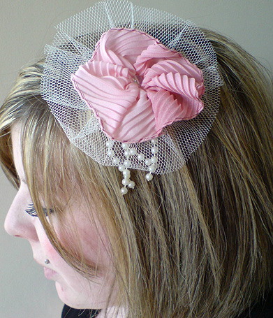 Pale Pink and Ivory Flower comb big